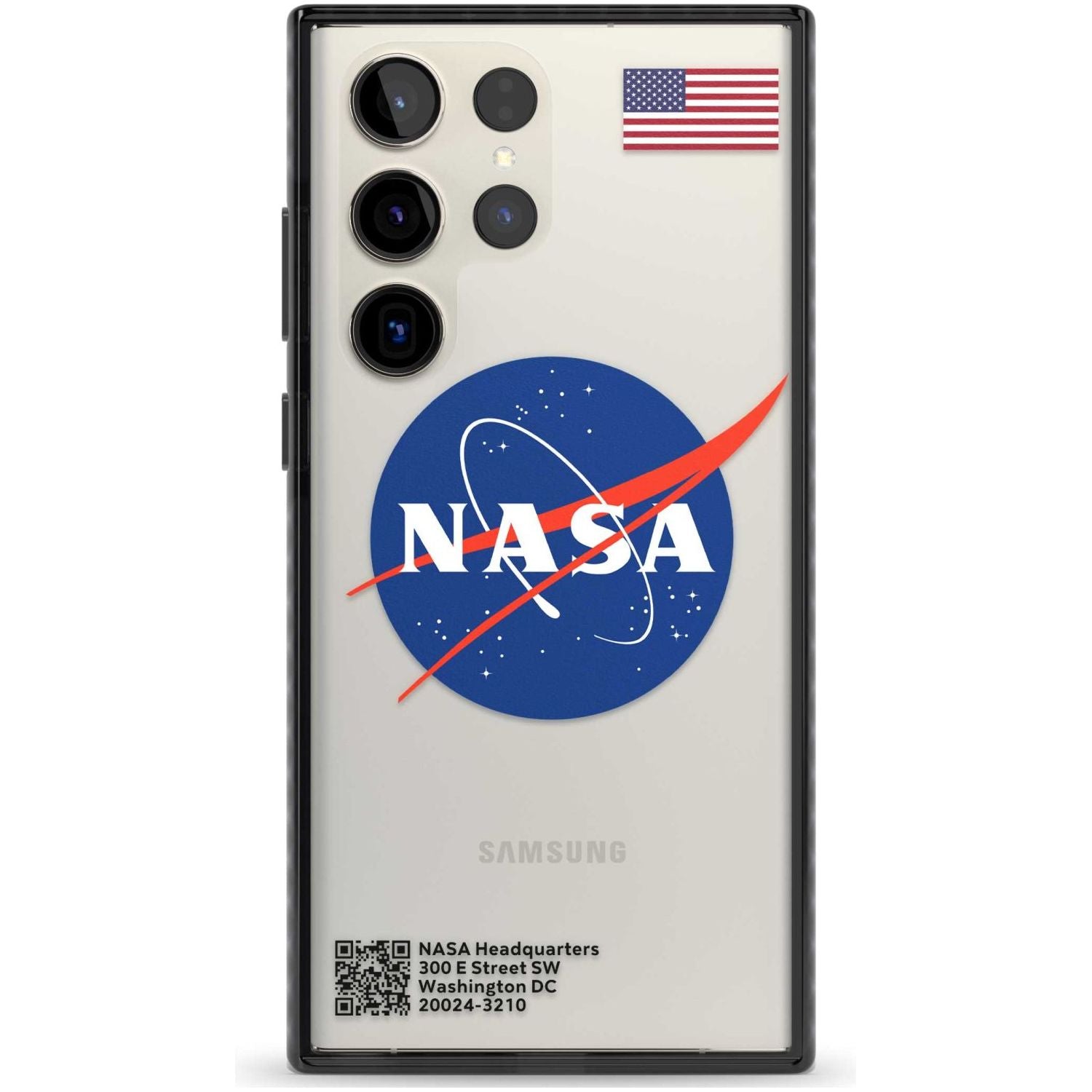 NASA Meatball Phone Case Samsung S22 Ultra / Black Impact Case,Samsung S23 Ultra / Black Impact Case Blanc Space