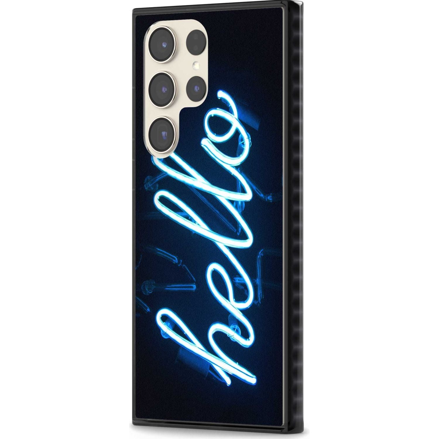 "Hello" Blue Cursive Neon Sign