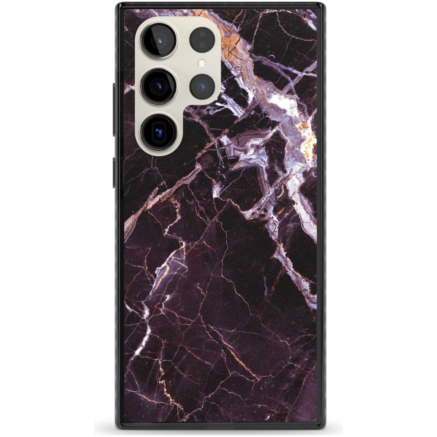 Black, Purple & Yellow shattered Marble Phone Case Samsung S22 Ultra / Black Impact Case,Samsung S23 Ultra / Black Impact Case Blanc Space