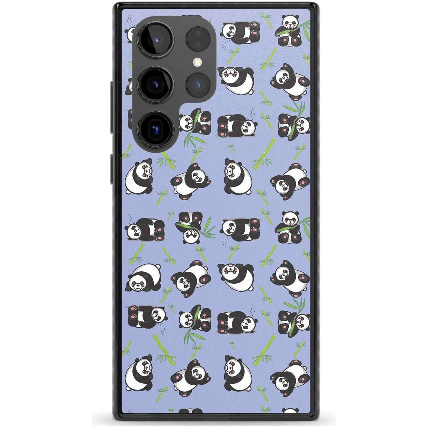 Panda Pattern Phone Case Samsung S22 Ultra / Black Impact Case,Samsung S23 Ultra / Black Impact Case Blanc Space