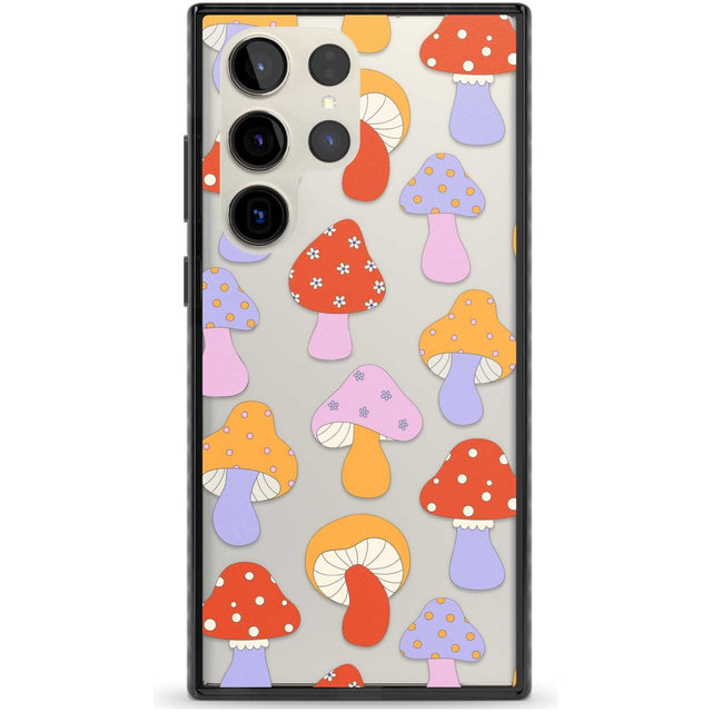 Happy Shrooms Phone Case Samsung S22 Ultra / Black Impact Case,Samsung S23 Ultra / Black Impact Case Blanc Space