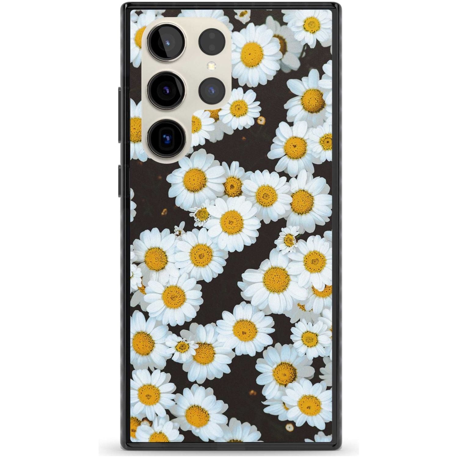 Daisies - Real Floral Photographs Phone Case Samsung S22 Ultra / Black Impact Case,Samsung S23 Ultra / Black Impact Case Blanc Space