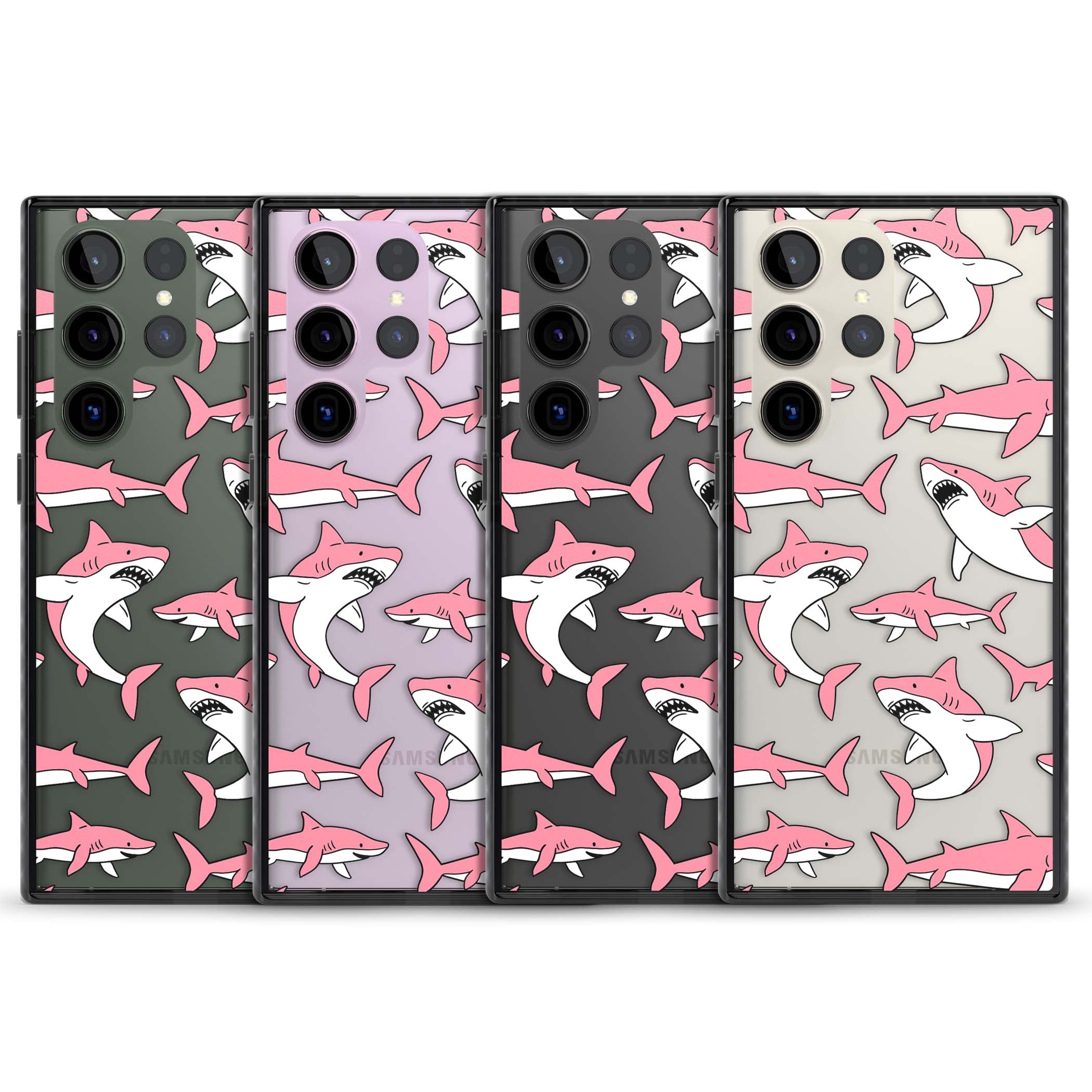 Bubblegum Sharks for her iPhone case | Black Impact case for Samsung Galaxy S24 Ultra, Samsung Galaxy S23 Ultra, Samsung Galaxy S22 Ultra