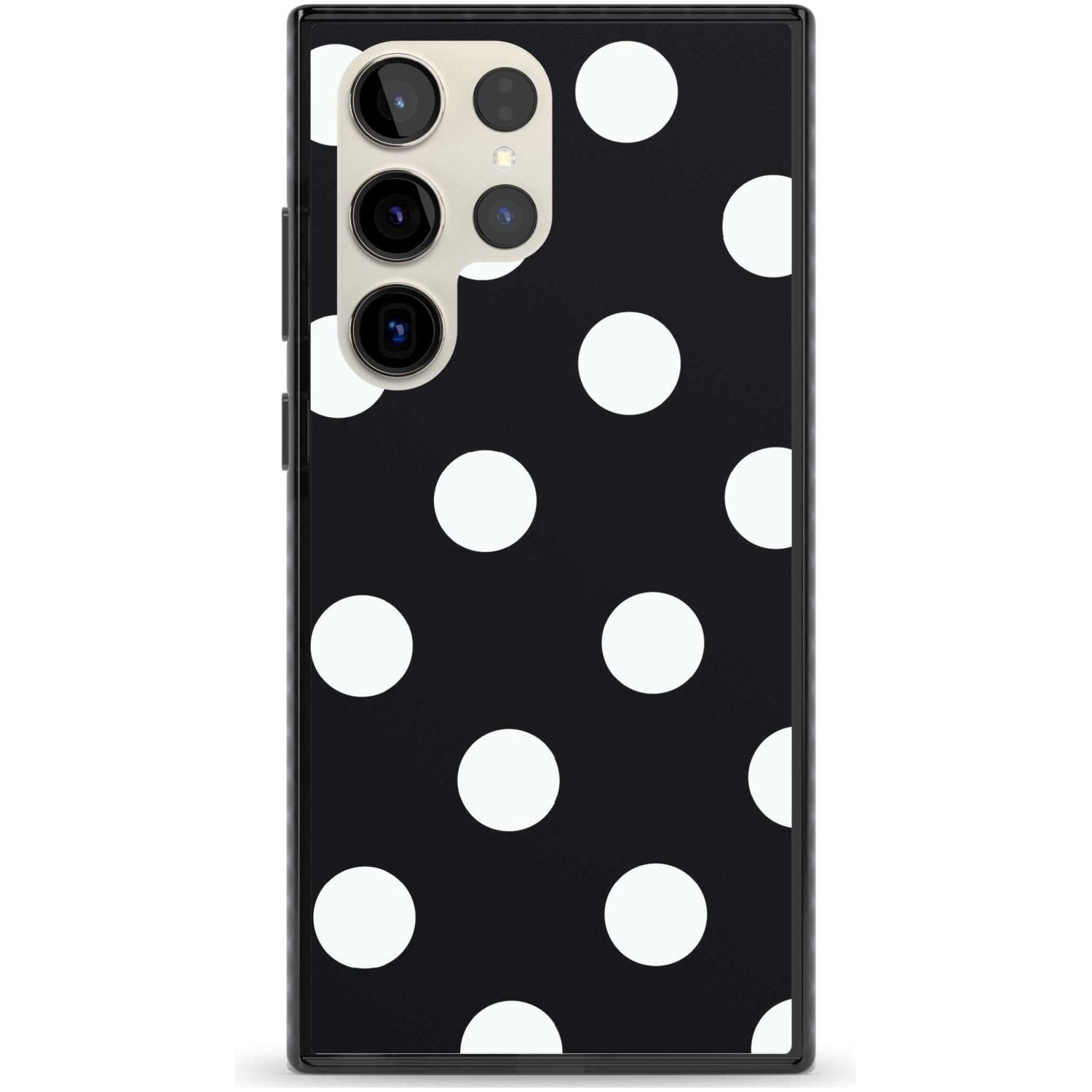 Chic Black Polka Dot Phone Case Samsung S22 Ultra / Black Impact Case,Samsung S23 Ultra / Black Impact Case Blanc Space