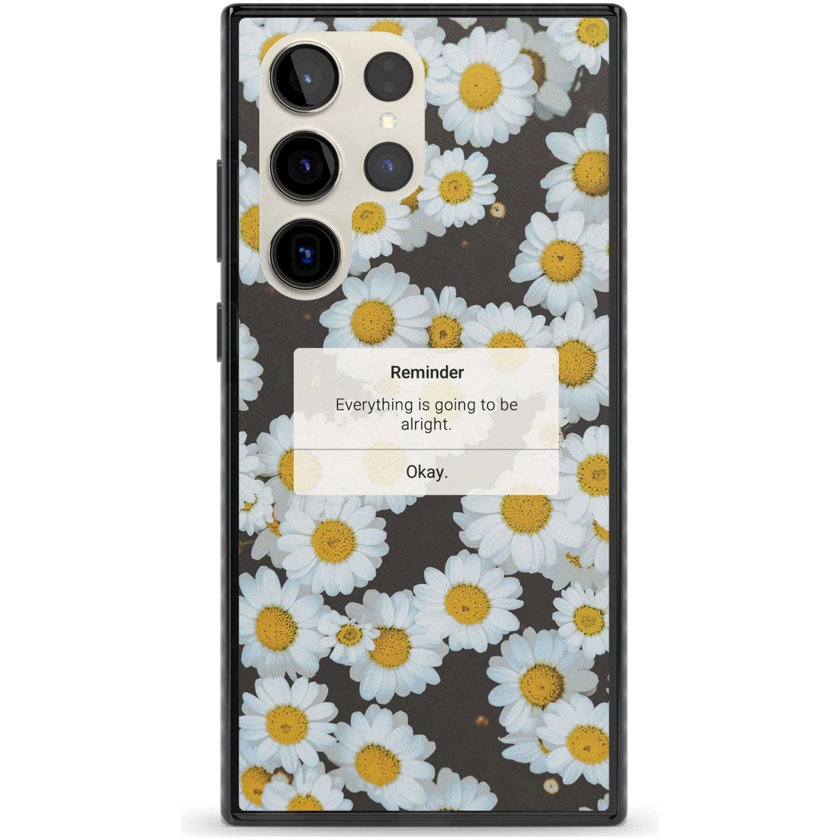 "Everything will be alright" iPhone Reminder Phone Case Samsung S22 Ultra / Black Impact Case,Samsung S23 Ultra / Black Impact Case Blanc Space