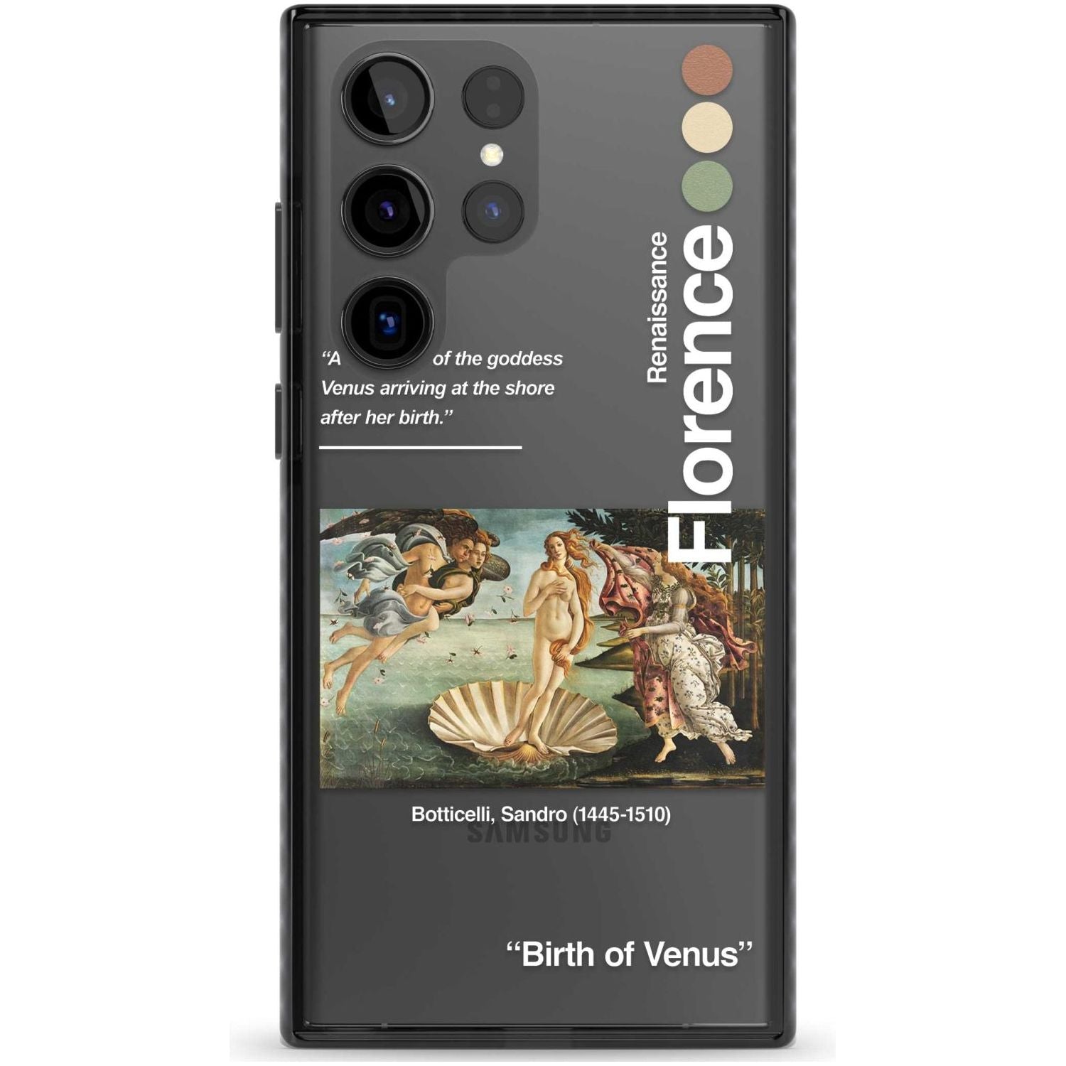 Birth of Venus Phone Case Samsung S22 Ultra / Black Impact Case,Samsung S23 Ultra / Black Impact Case Blanc Space