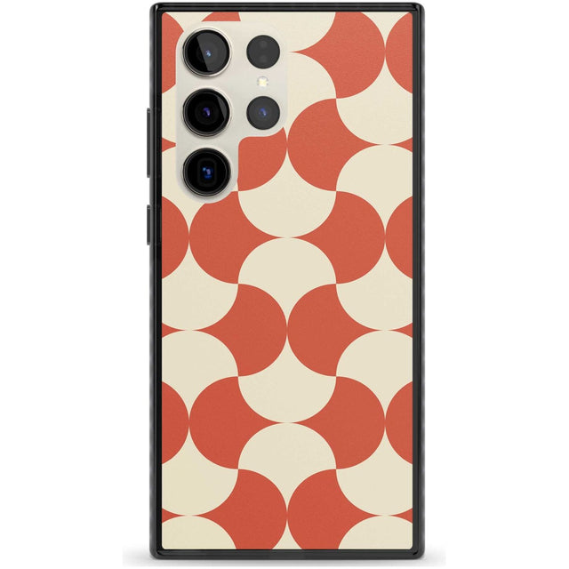 Abstract Retro Shapes: Psychedelic Pattern Phone Case Samsung S22 Ultra / Black Impact Case,Samsung S23 Ultra / Black Impact Case Blanc Space