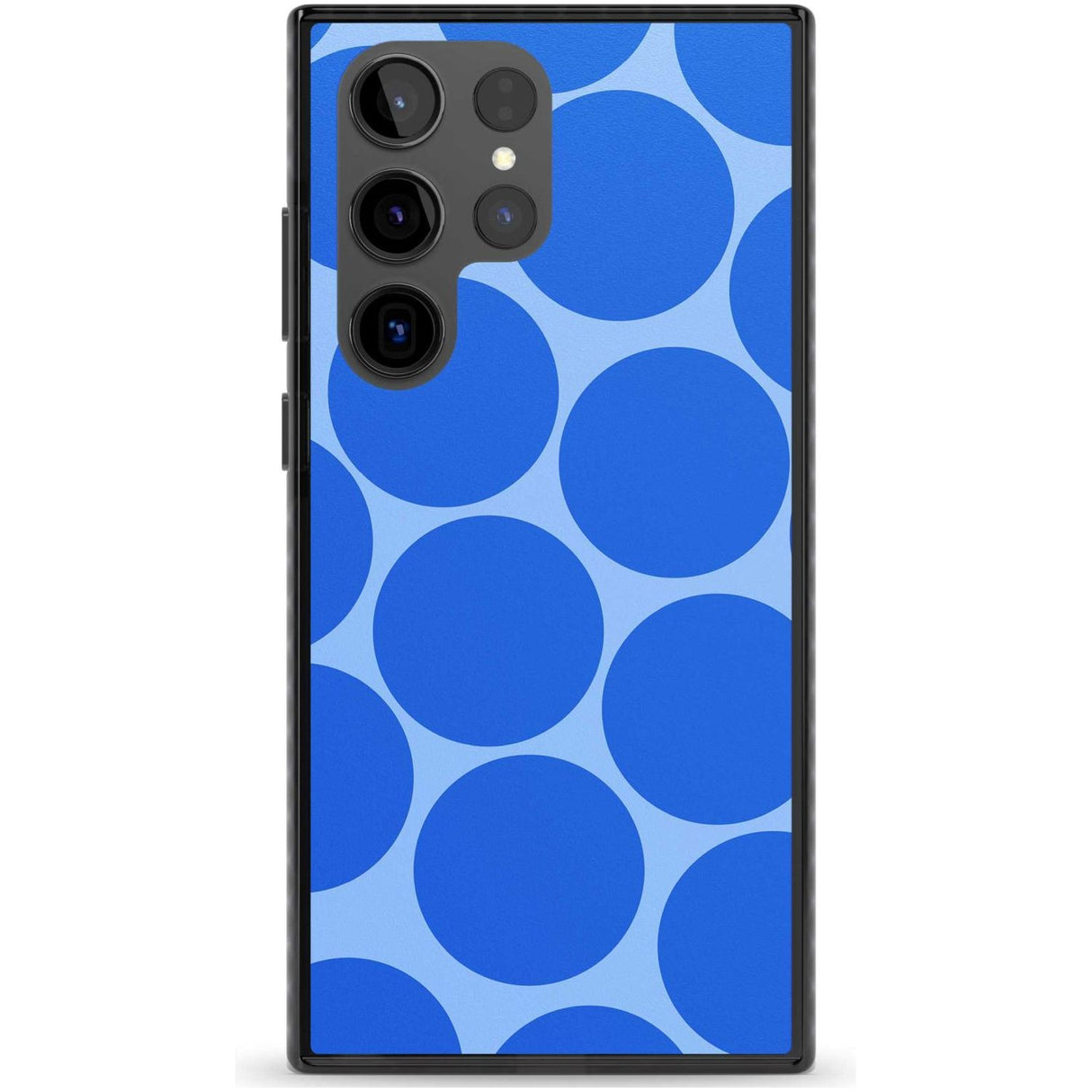 Abstract Retro Shapes: Blue Dots Phone Case Samsung S22 Ultra / Black Impact Case,Samsung S23 Ultra / Black Impact Case Blanc Space