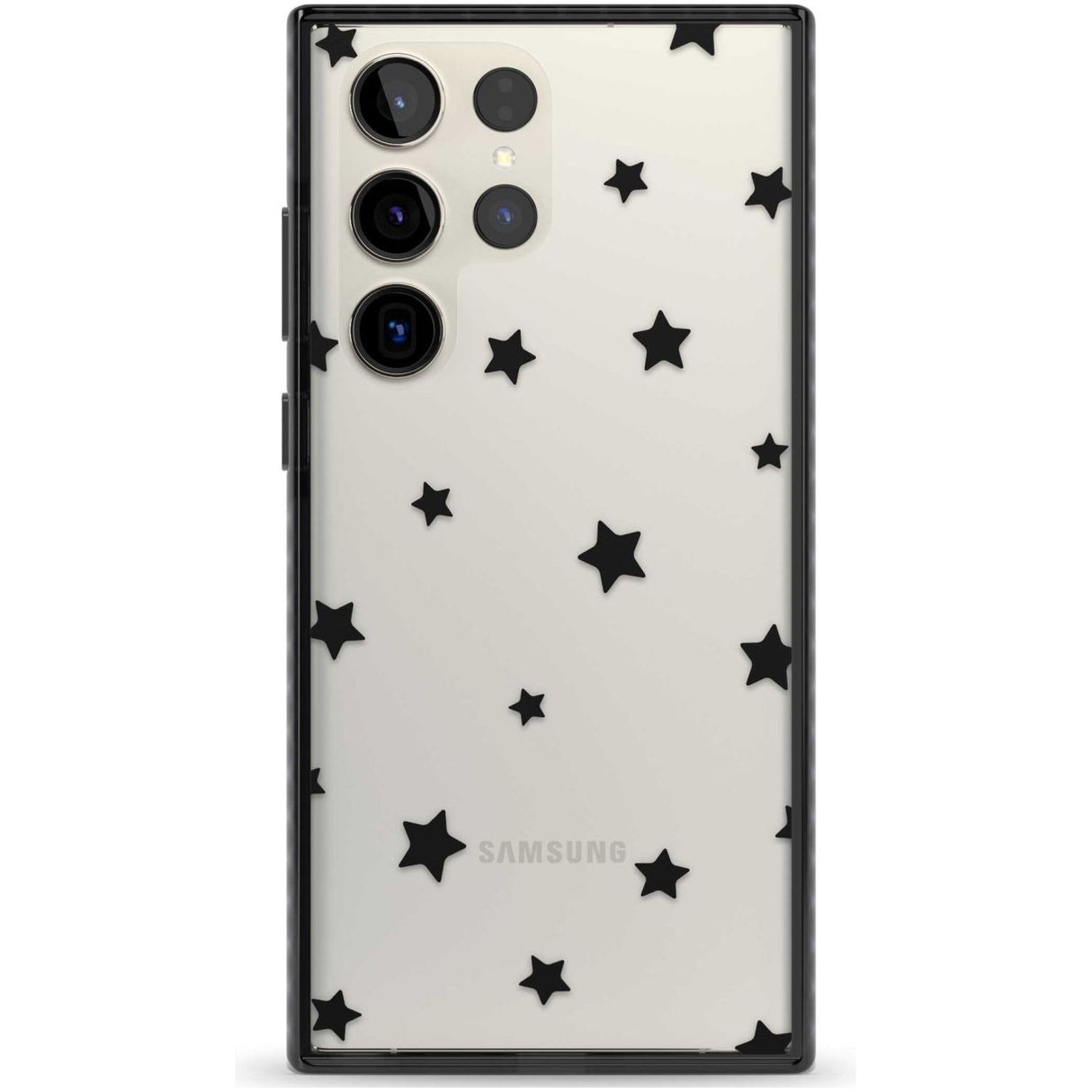 Black Stars Pattern Phone Case Samsung S22 Ultra / Black Impact Case,Samsung S23 Ultra / Black Impact Case Blanc Space
