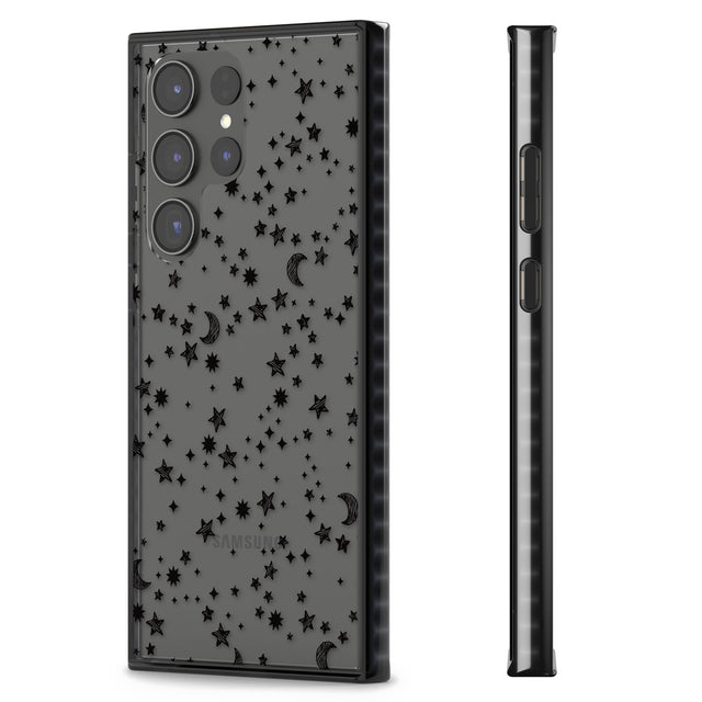 Black Cosmic Galaxy Pattern Impact Phone Case for Samsung Galaxy S24 Ultra , Samsung Galaxy S23 Ultra, Samsung Galaxy S22 Ultra
