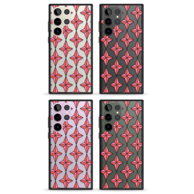 Rose Stars Pattern (Clear) Impact Phone Case for Samsung Galaxy S24 Ultra , Samsung Galaxy S23 Ultra, Samsung Galaxy S22 Ultra
