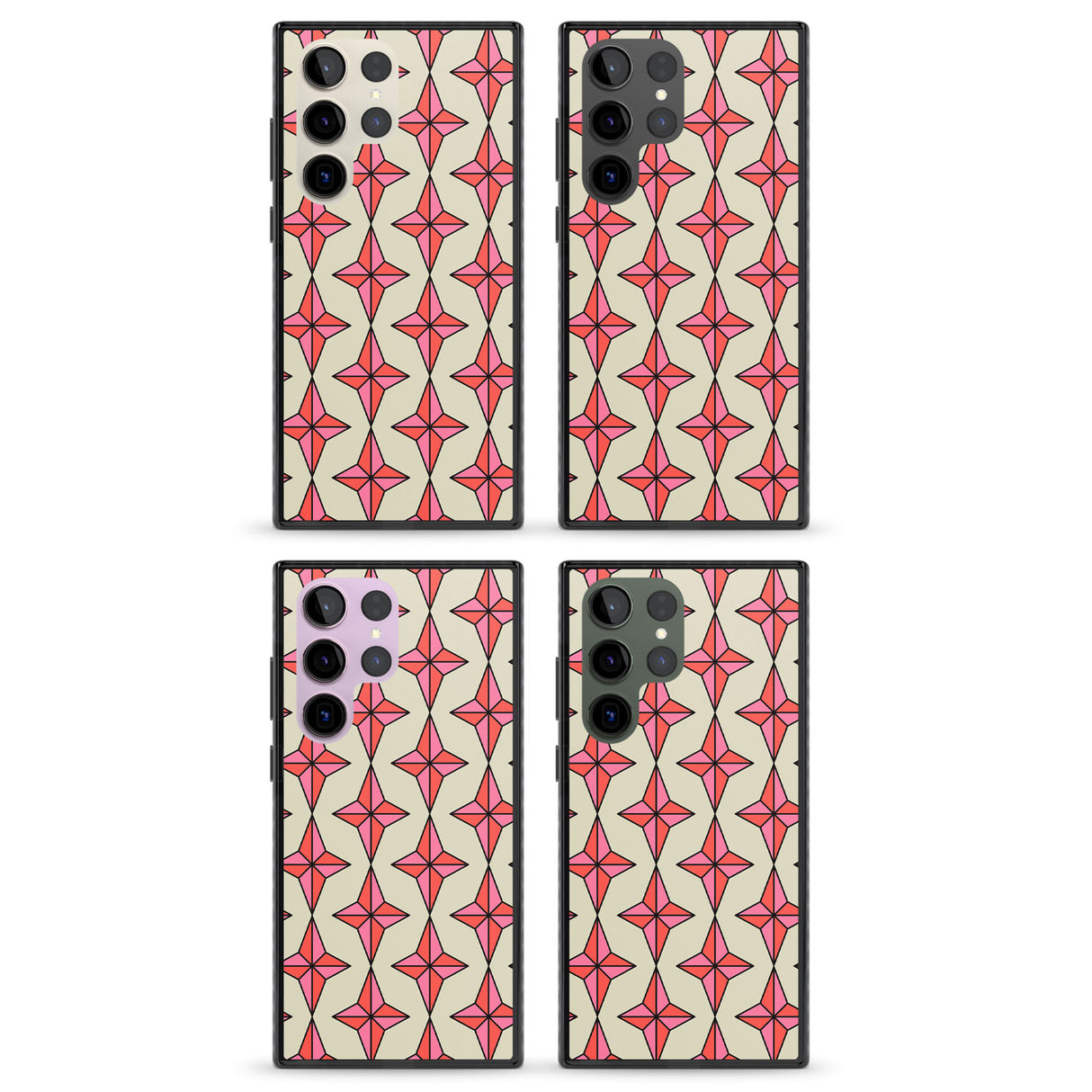 Rose Stars Pattern Impact Phone Case for Samsung Galaxy S24 Ultra , Samsung Galaxy S23 Ultra, Samsung Galaxy S22 Ultra