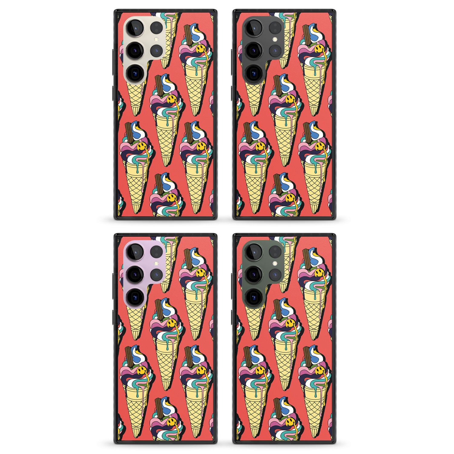 Trip & Drip Ice Cream (Red) Impact Phone Case for Samsung Galaxy S24 Ultra , Samsung Galaxy S23 Ultra, Samsung Galaxy S22 Ultra