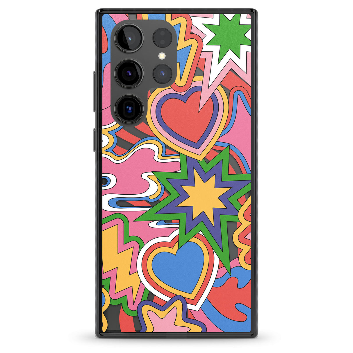 Psychedelic Pop Art Explosion Impact Phone Case for Samsung Galaxy S24 Ultra , Samsung Galaxy S23 Ultra, Samsung Galaxy S22 Ultra