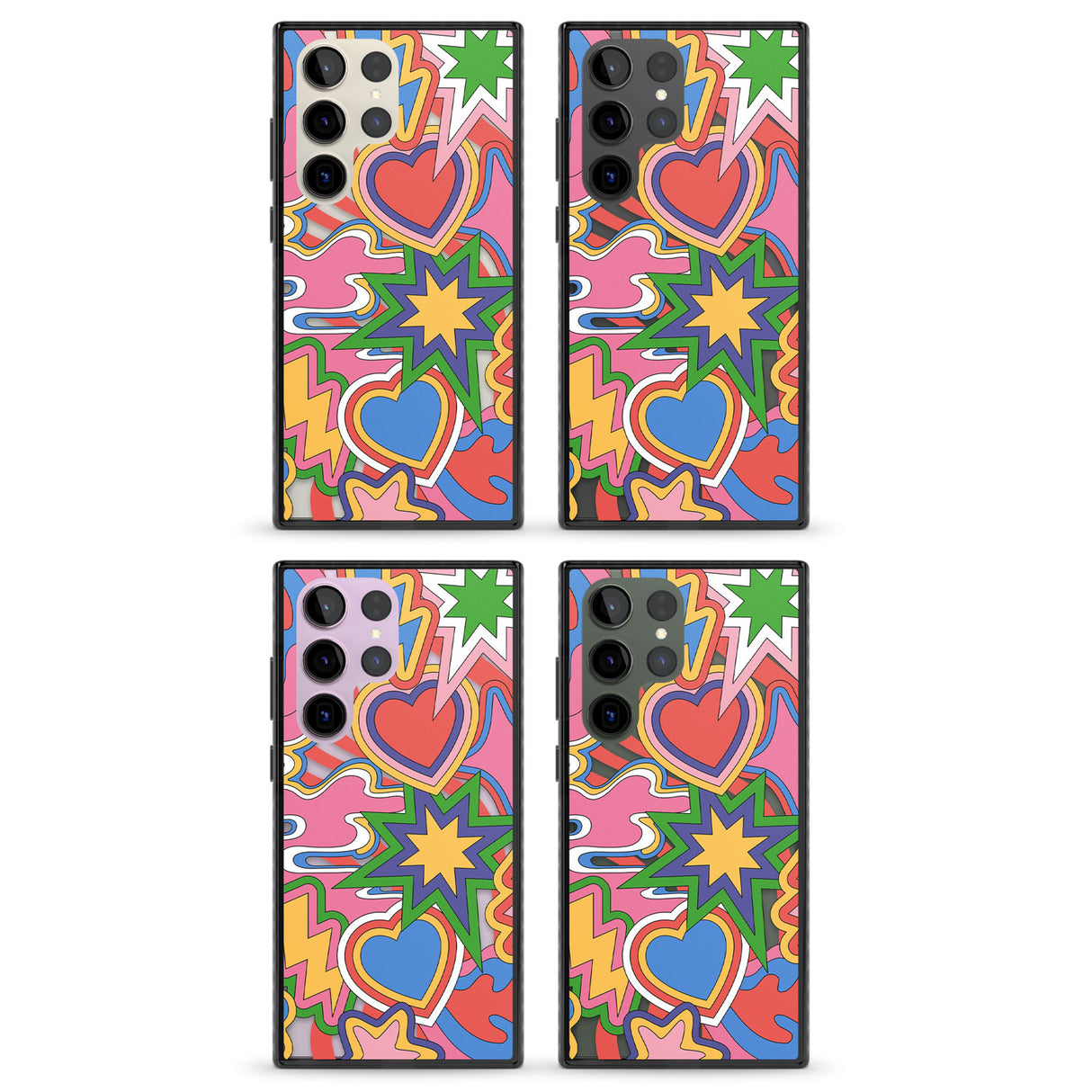 Psychedelic Pop Art Explosion Impact Phone Case for Samsung Galaxy S24 Ultra , Samsung Galaxy S23 Ultra, Samsung Galaxy S22 Ultra