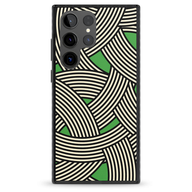 Green Optic Waves Impact Phone Case for Samsung Galaxy S24 Ultra , Samsung Galaxy S23 Ultra, Samsung Galaxy S22 Ultra