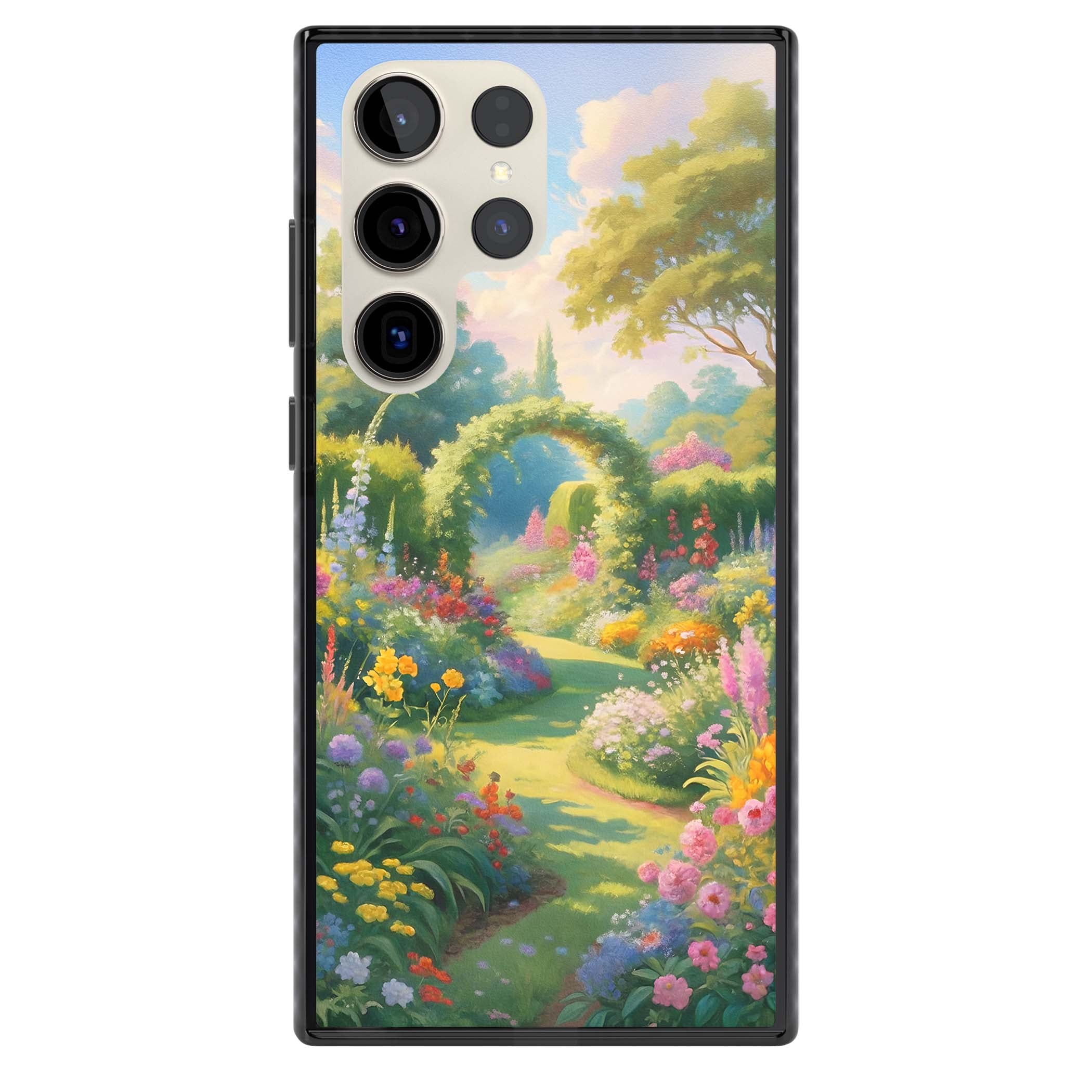 The Painter's Garden floral iPhone case | Black Impact case for Samsung Galaxy S24 Ultra, Samsung Galaxy S23 Ultra, Samsung Galaxy S22 Ultra