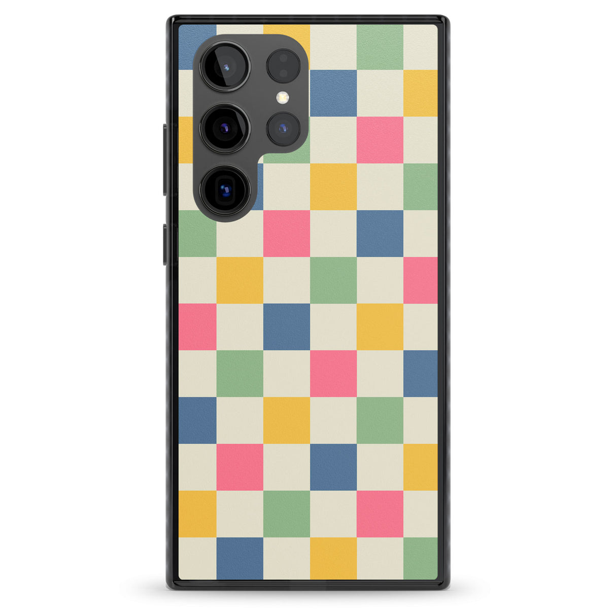 Pastel Multicolor Checkered Impact Phone Case for Samsung Galaxy S24 Ultra , Samsung Galaxy S23 Ultra, Samsung Galaxy S22 Ultra