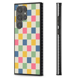 Pastel Multicolor Checkered Impact Phone Case for Samsung Galaxy S24 Ultra , Samsung Galaxy S23 Ultra, Samsung Galaxy S22 Ultra