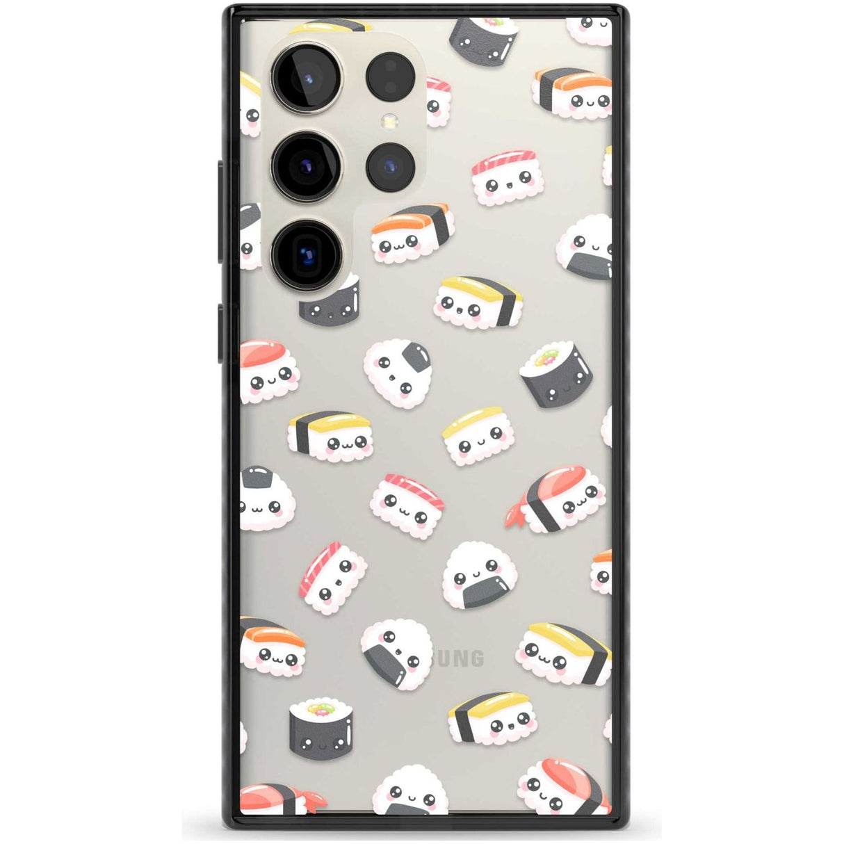 Kawaii Sushi & Rice Phone Case Samsung S22 Ultra / Black Impact Case,Samsung S23 Ultra / Black Impact Case Blanc Space