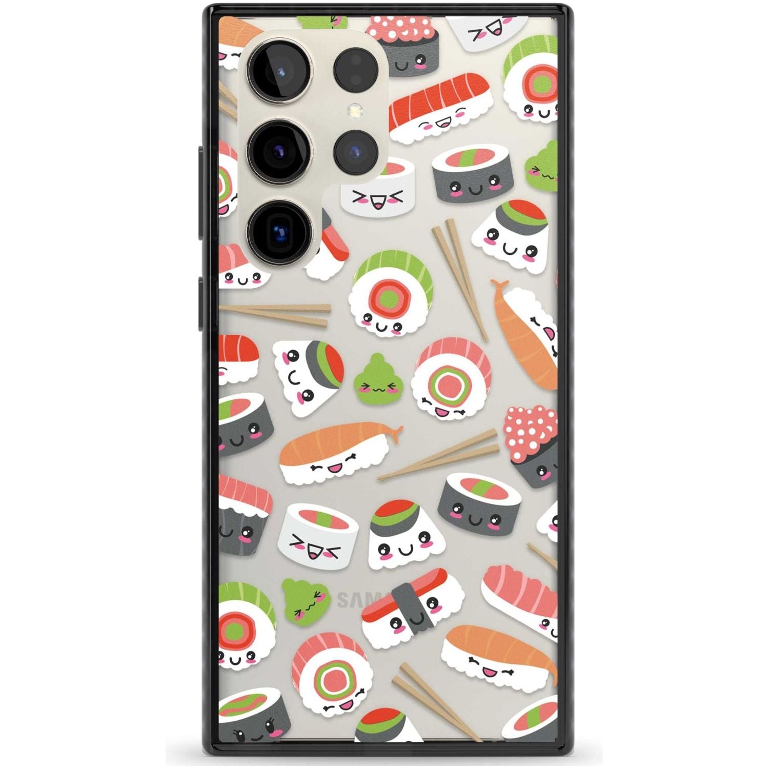 Kawaii Sushi Mix Phone Case Samsung S22 Ultra / Black Impact Case,Samsung S23 Ultra / Black Impact Case Blanc Space