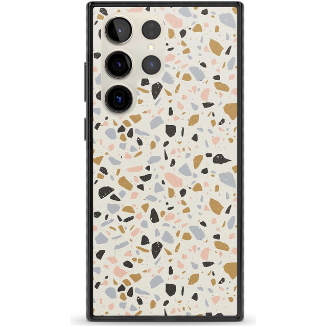 Pale Pink, Blue, & Mocha Terrazzo Pattern Phone Case Samsung S22 Ultra / Black Impact Case,Samsung S23 Ultra / Black Impact Case Blanc Space