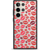 Lips Pattern Phone Case Samsung S22 Ultra / Black Impact Case,Samsung S23 Ultra / Black Impact Case Blanc Space