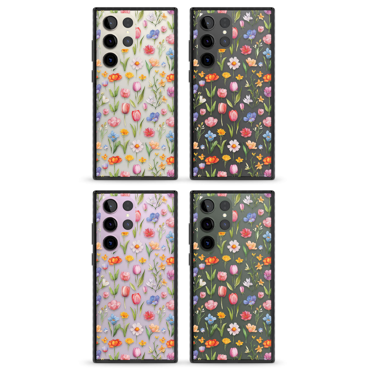 Small Flower Mix Impact Phone Case for Samsung Galaxy S24 Ultra , Samsung Galaxy S23 Ultra, Samsung Galaxy S22 Ultra