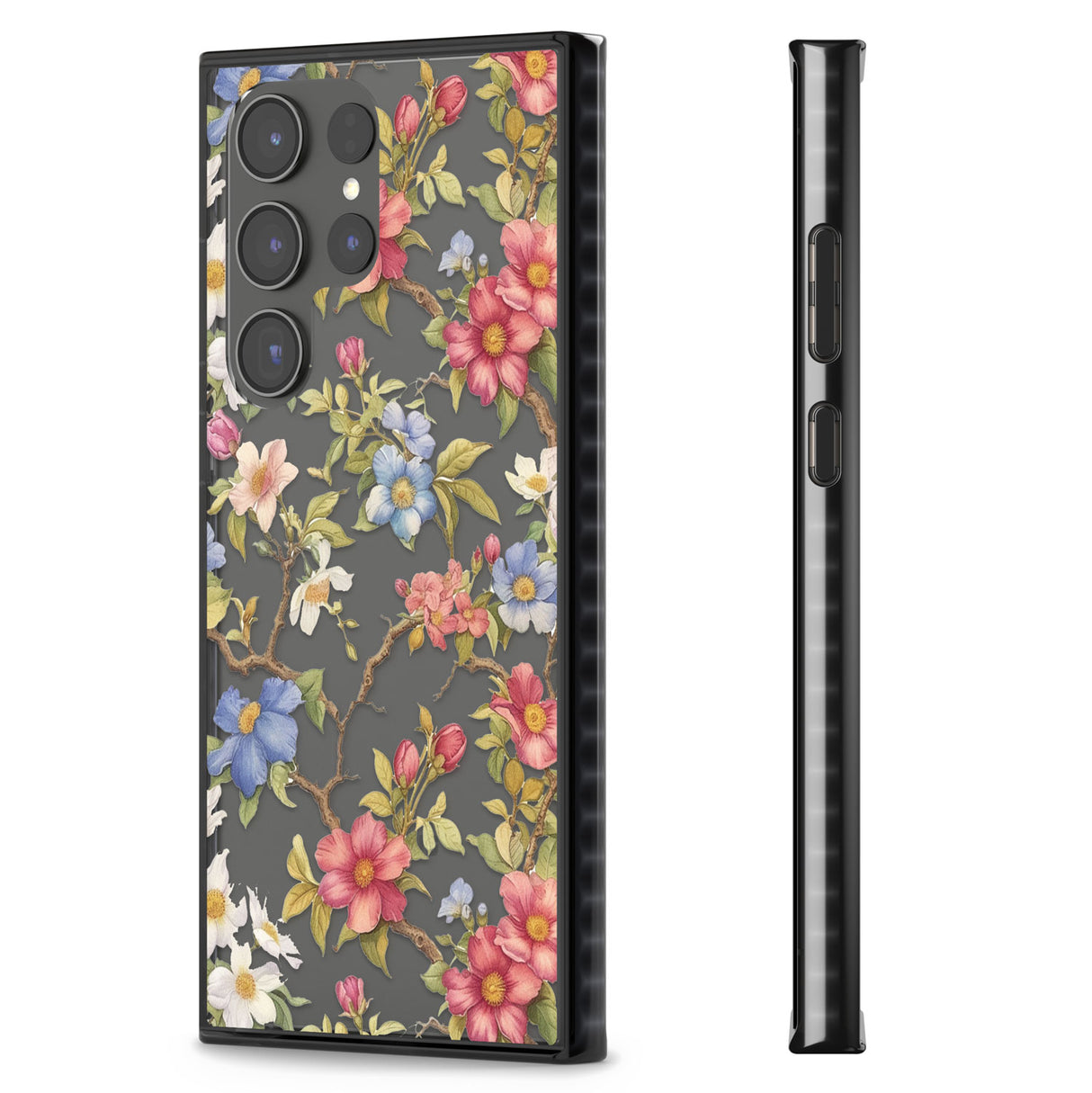 Vintage Vines & Flowers Impact Phone Case for Samsung Galaxy S24 Ultra , Samsung Galaxy S23 Ultra, Samsung Galaxy S22 Ultra