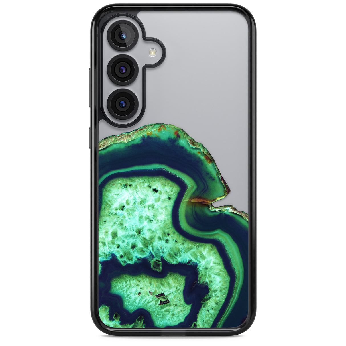 Neon Green & Blue Agate Crystal Transparent Design