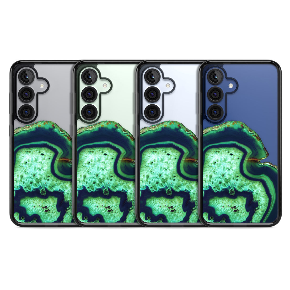 Neon Green & Blue Agate Crystal Transparent Design
