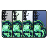 Neon Green & Blue Agate Crystal Transparent Design