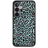 Light Pink on Blue Leopard Print Pattern