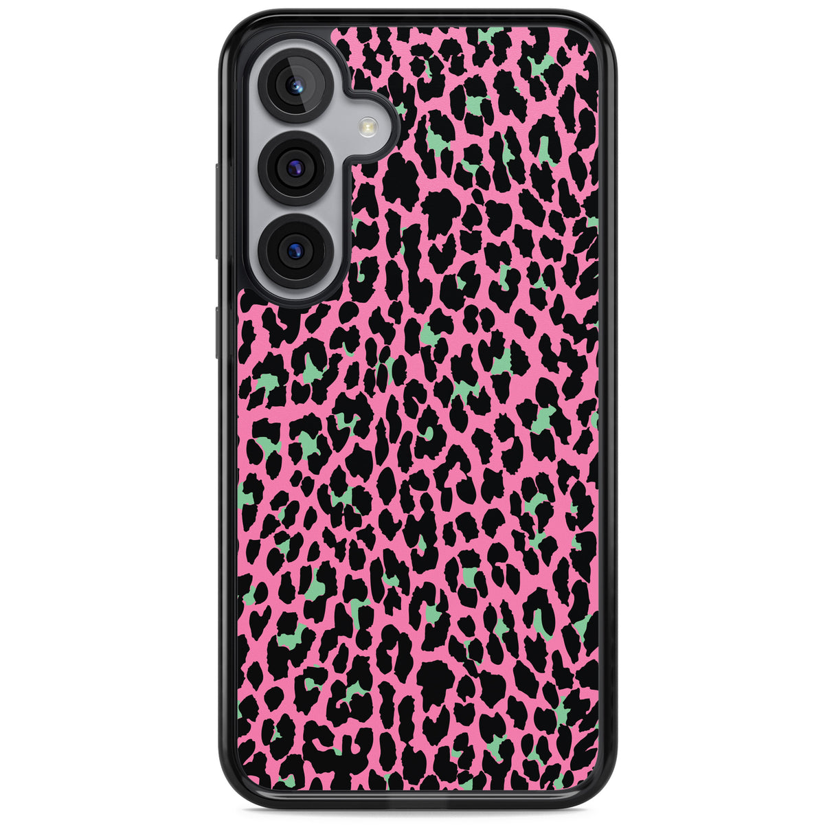 Green on Pink Leopard Print Pattern