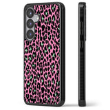 Green on Pink Leopard Print Pattern