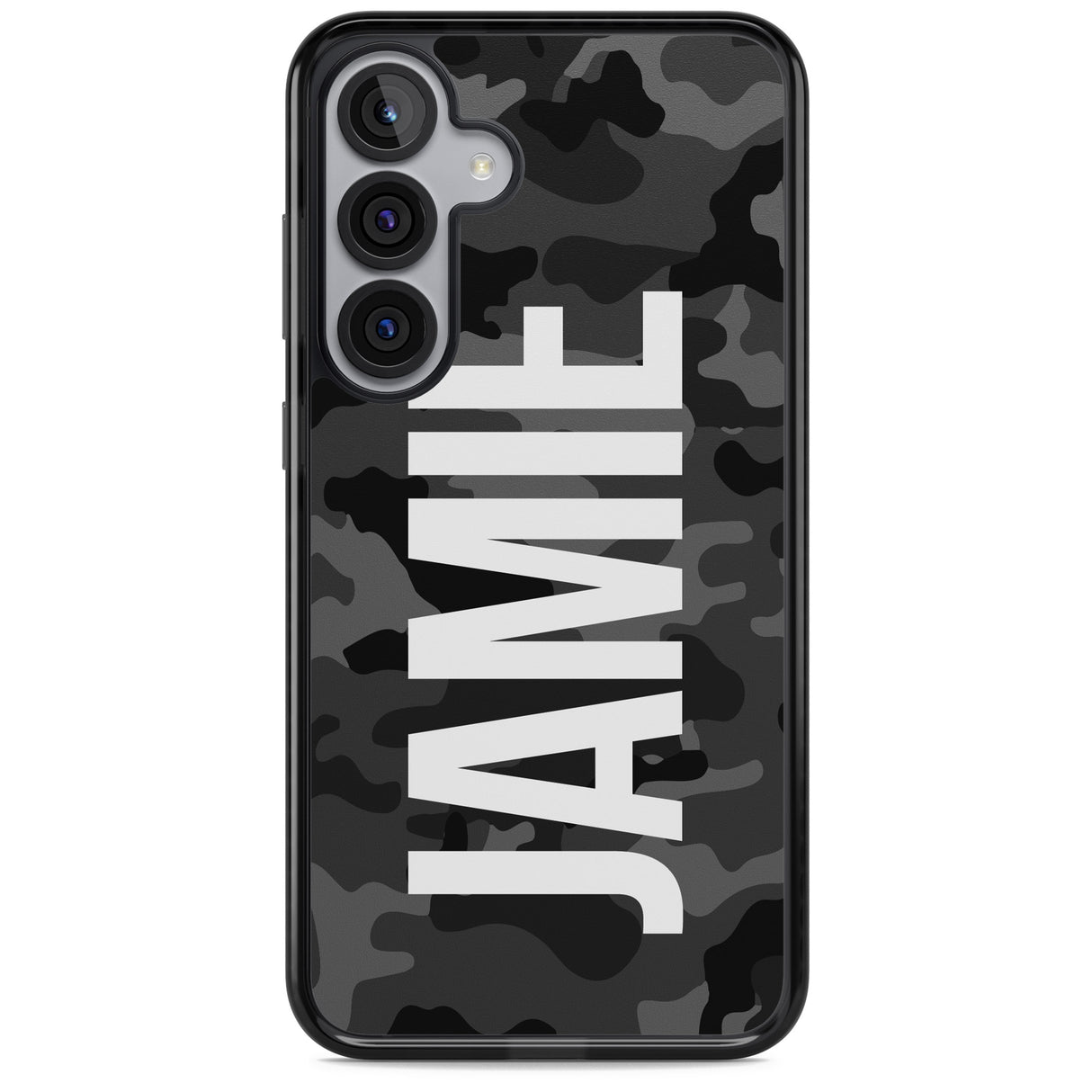 Personalised Vertical Name Black Camouflage