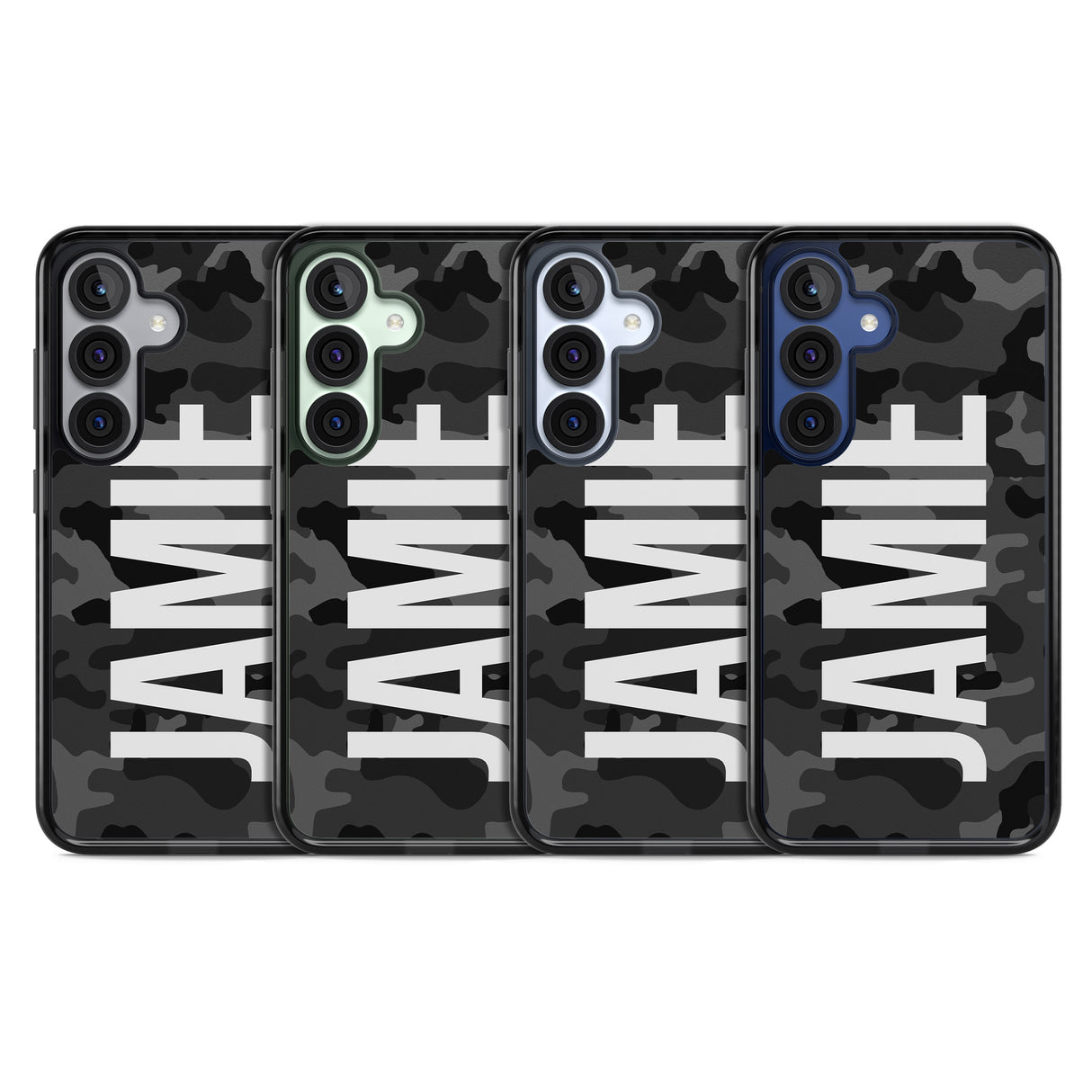 Personalised Vertical Name Black Camouflage