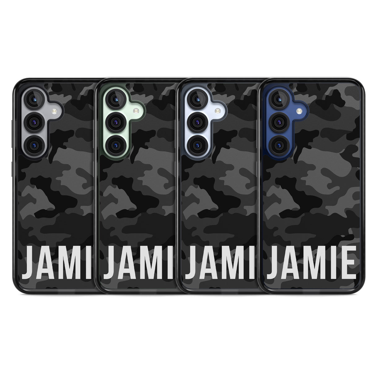 Personalised Horizontal Name Black Camouflage