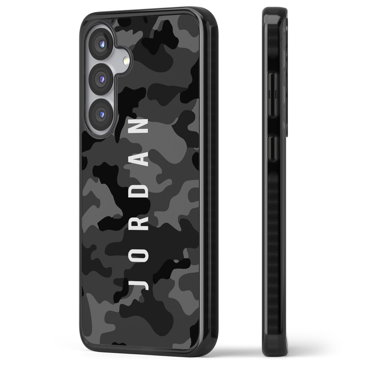 Personalised Small Vertical Name Black Camouflage