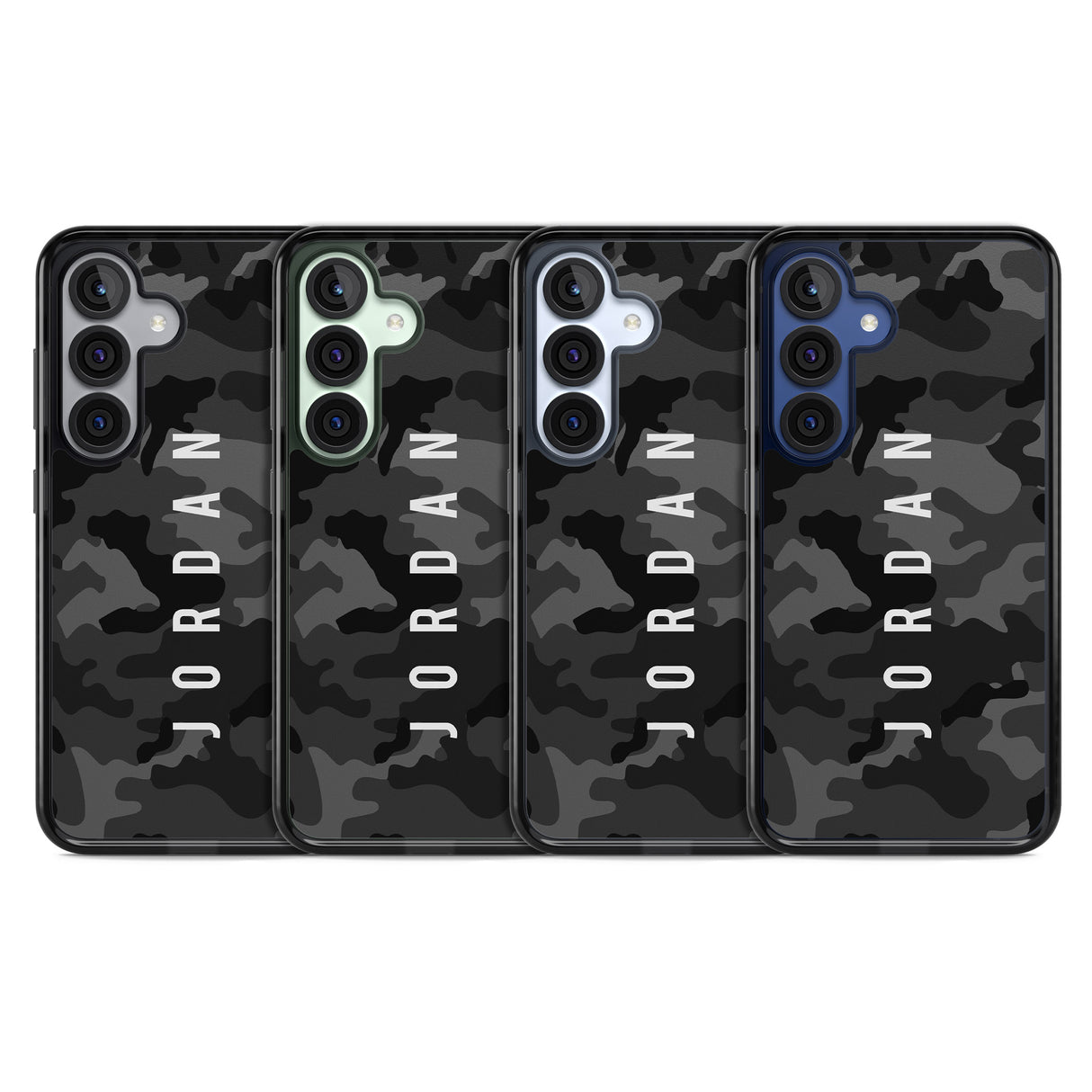 Personalised Small Vertical Name Black Camouflage