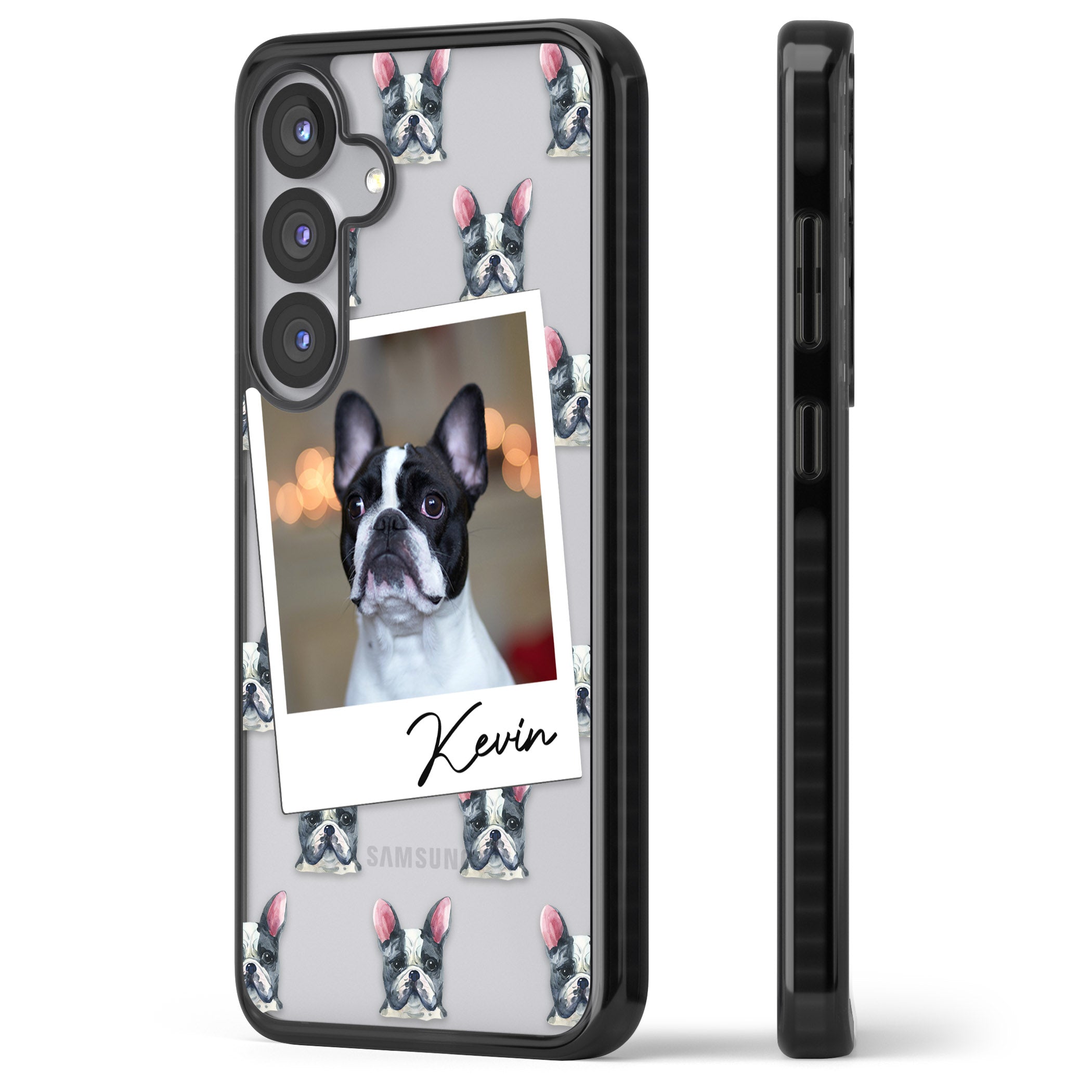 Personalised Black & White French Bulldog Instant Camera Photo