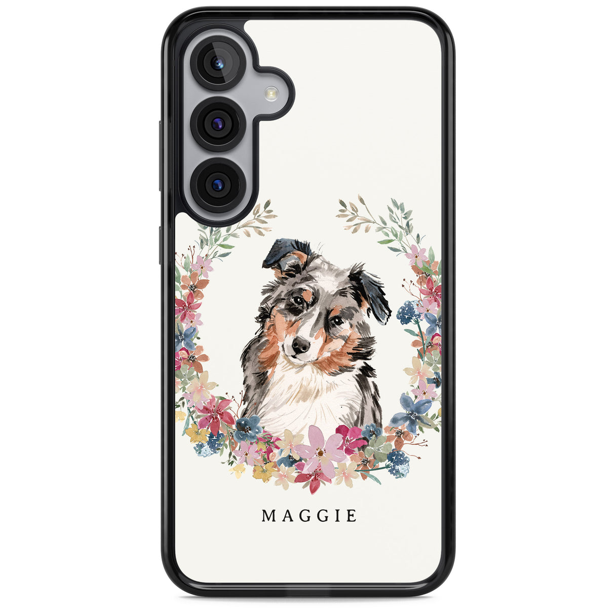 Personalised Australian Shepherd Watercolour Dog Portrait