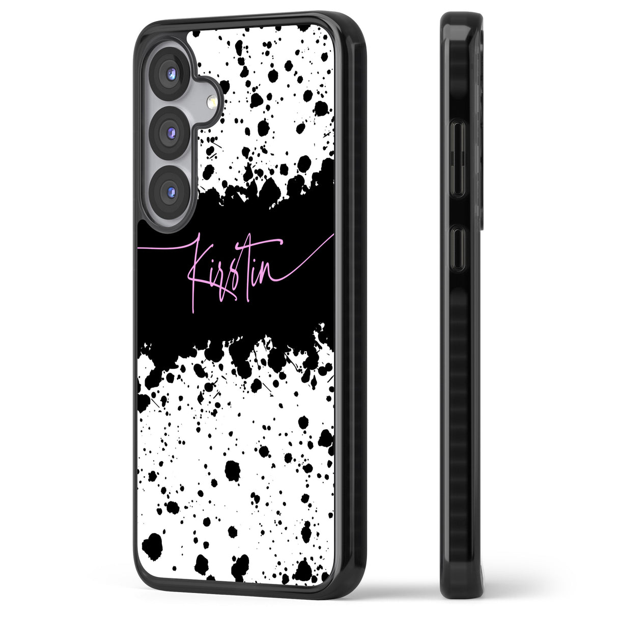 Personalised Black & White Paint Splatters