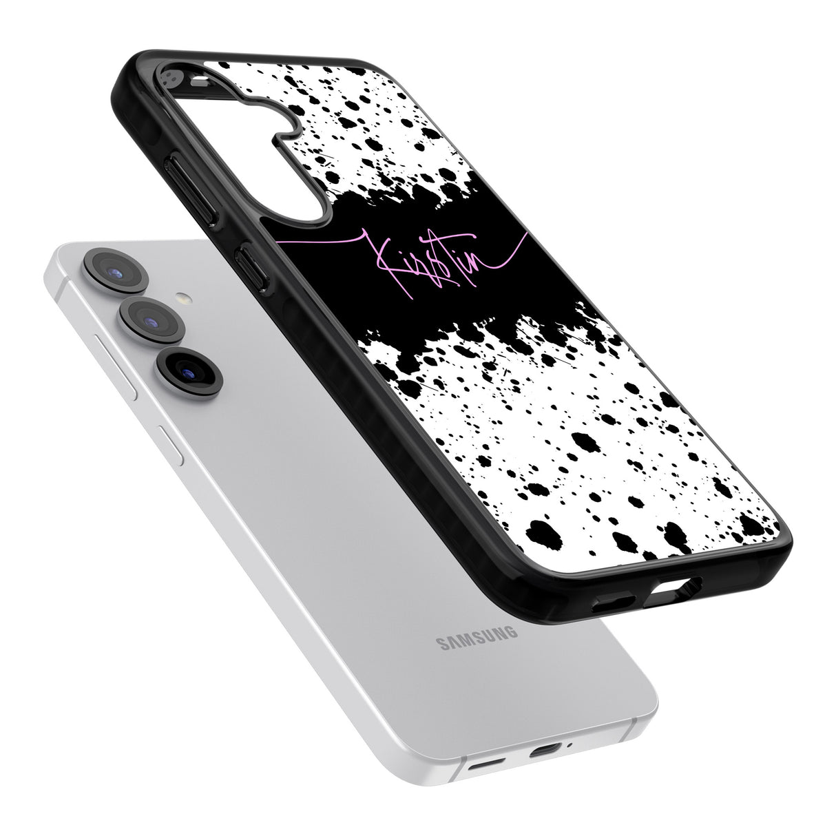 Personalised Black & White Paint Splatters