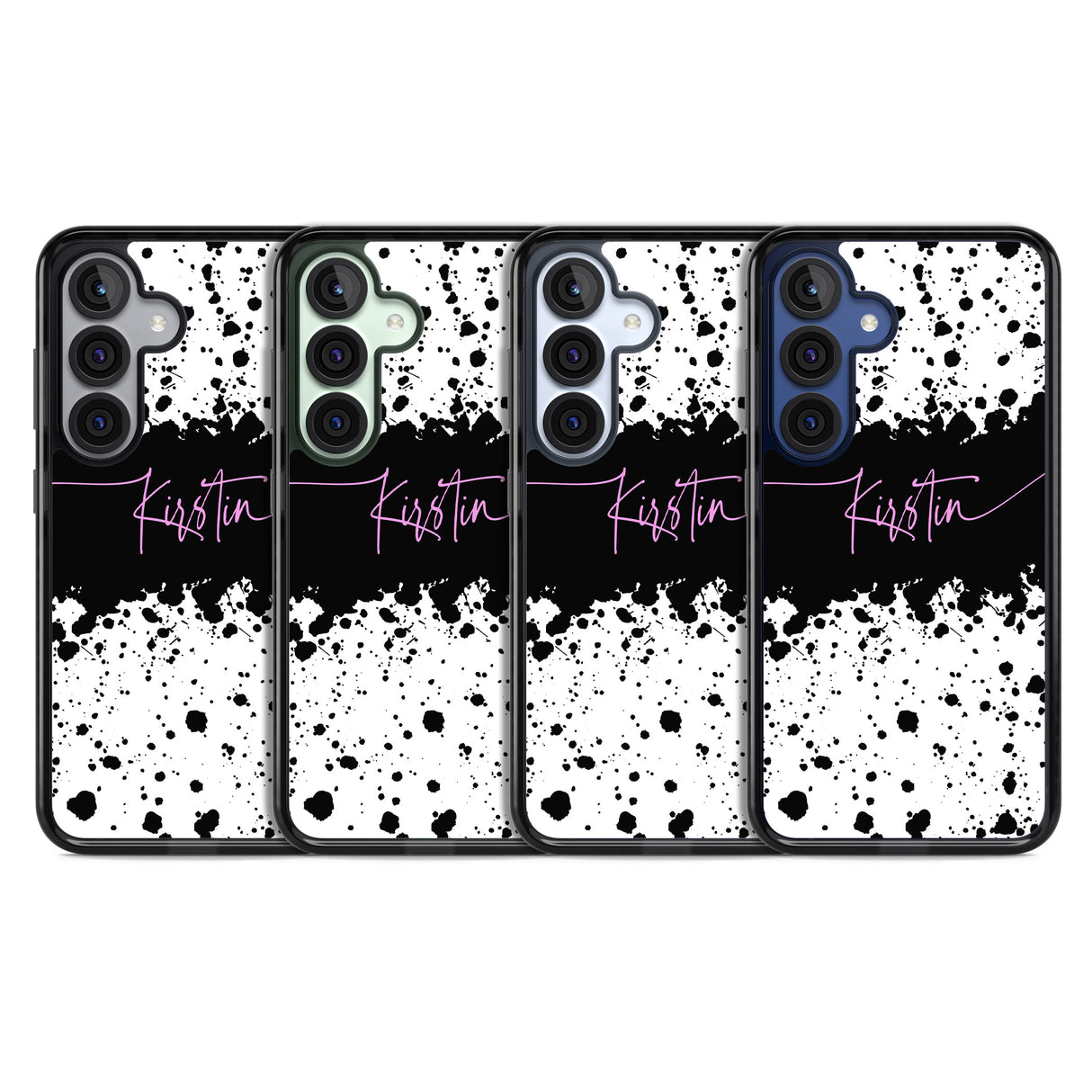 Personalised Black & White Paint Splatters