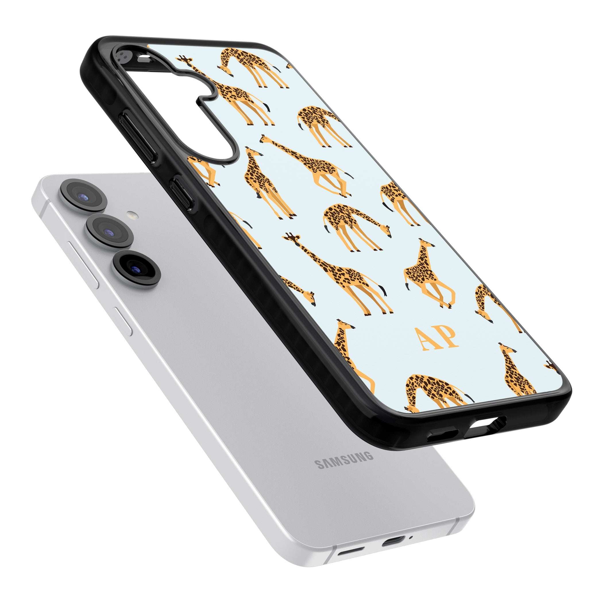 Personalised Safari Giraffe Pattern On Blue