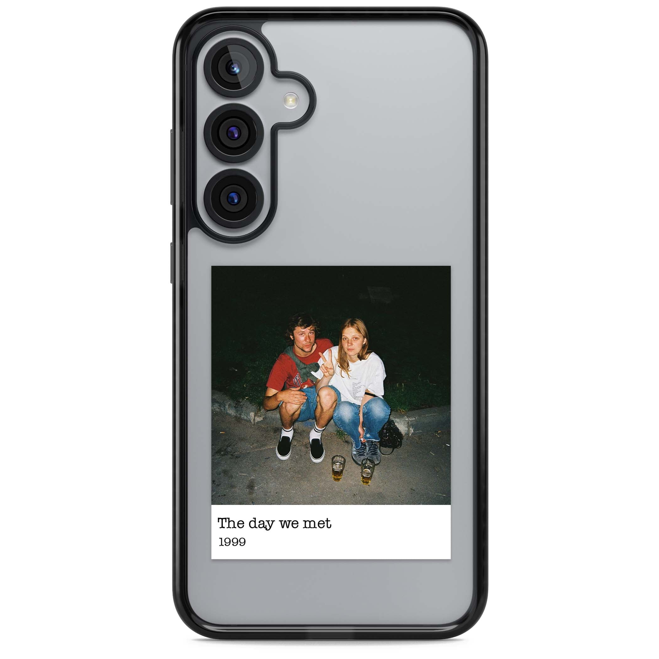 Photo Memory minimal iPhone case | Black Impact case for Samsung Galaxy S25, Samsung Galaxy S25 Plus