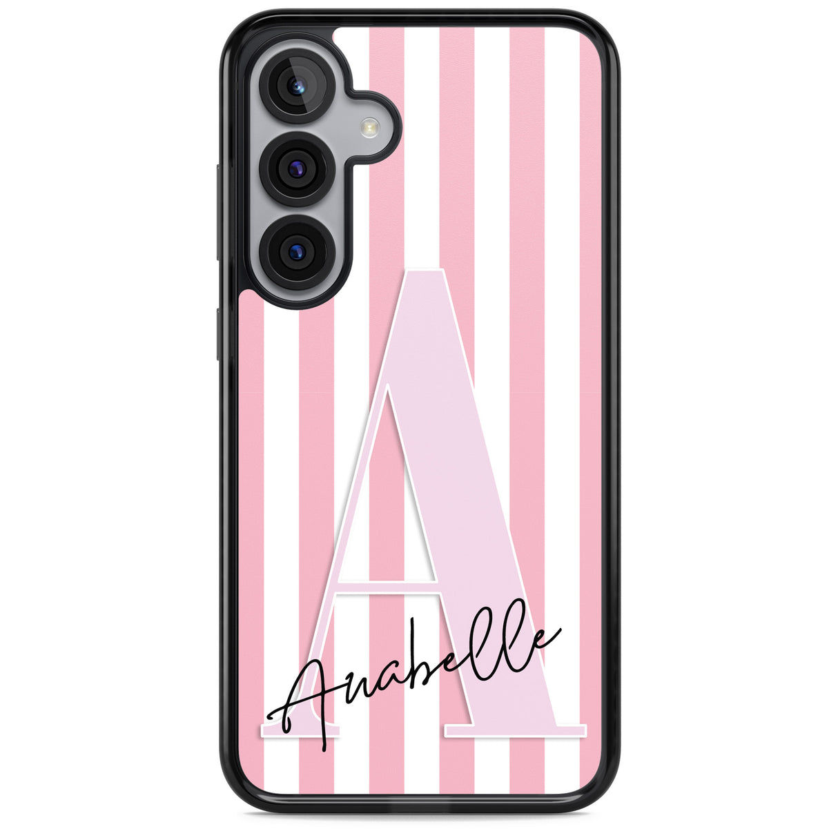 Personalised Pink Stripes & Large Monogram