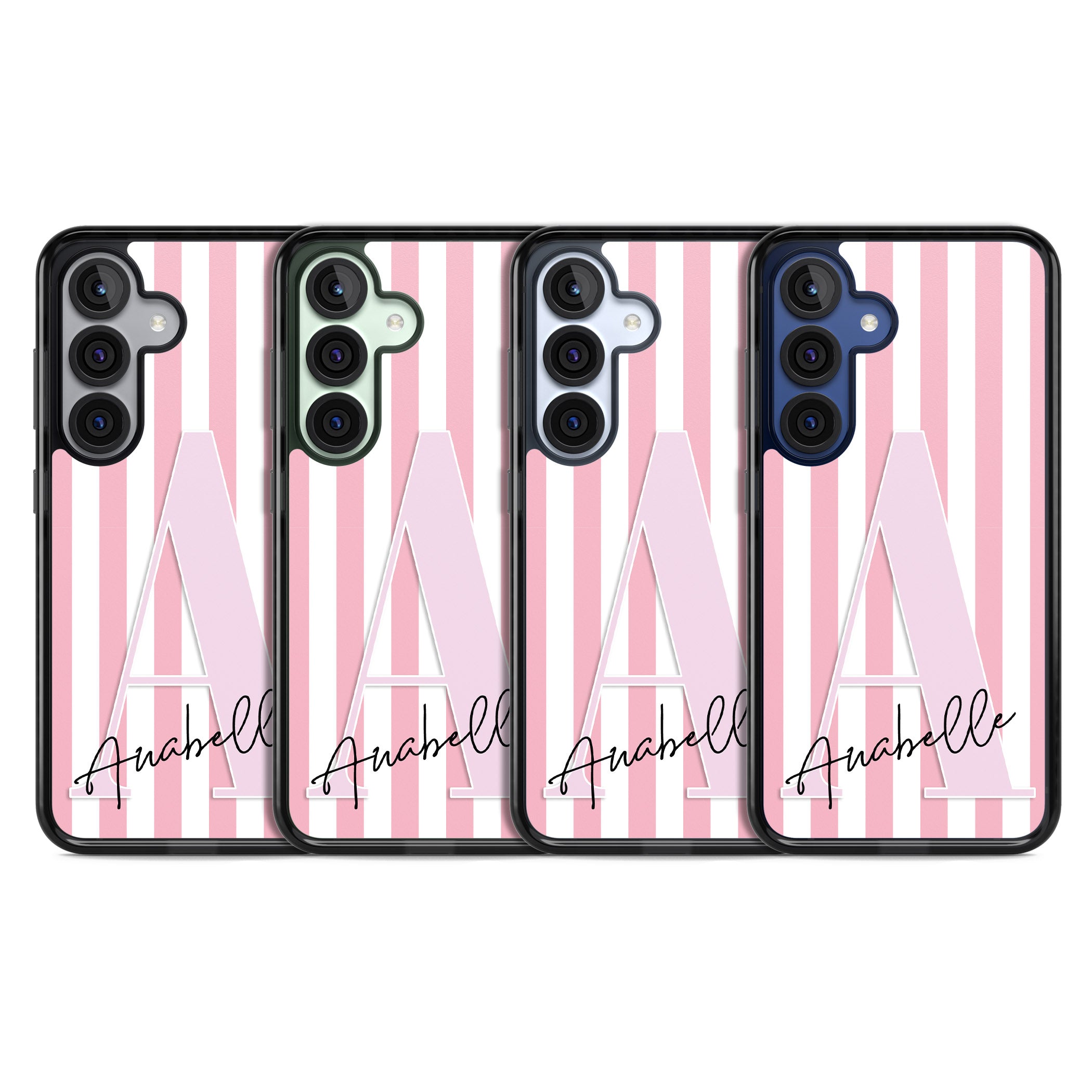 Personalised Pink Stripes & Monogram
