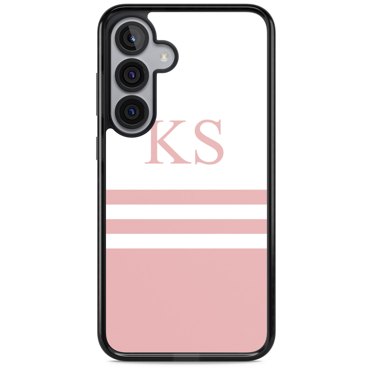 Personalised Minimal Pink Stripes & Initials